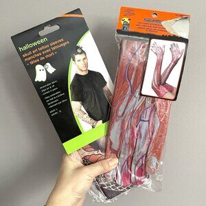 Halloween Fake Tattoo & Muscle Print Sleeves - Unisex, 2 Pairs